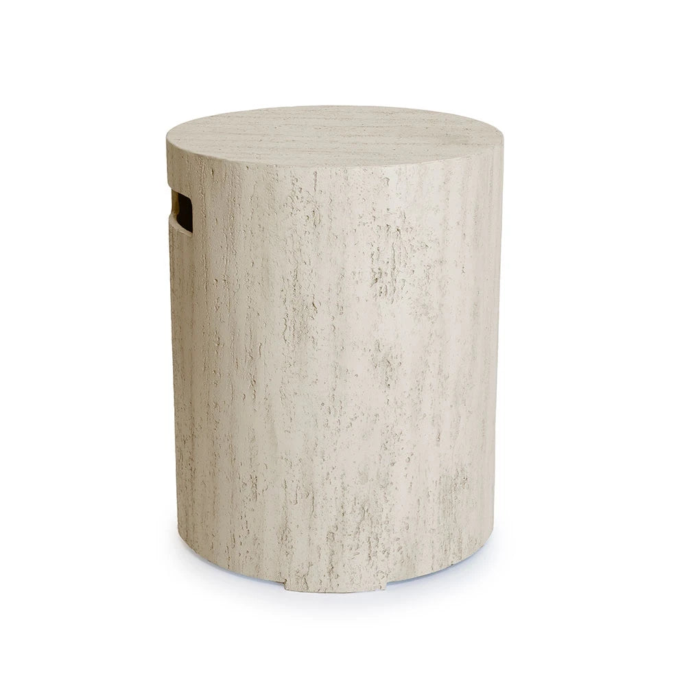 Enclosure rund travertine – gasflaske skjuler