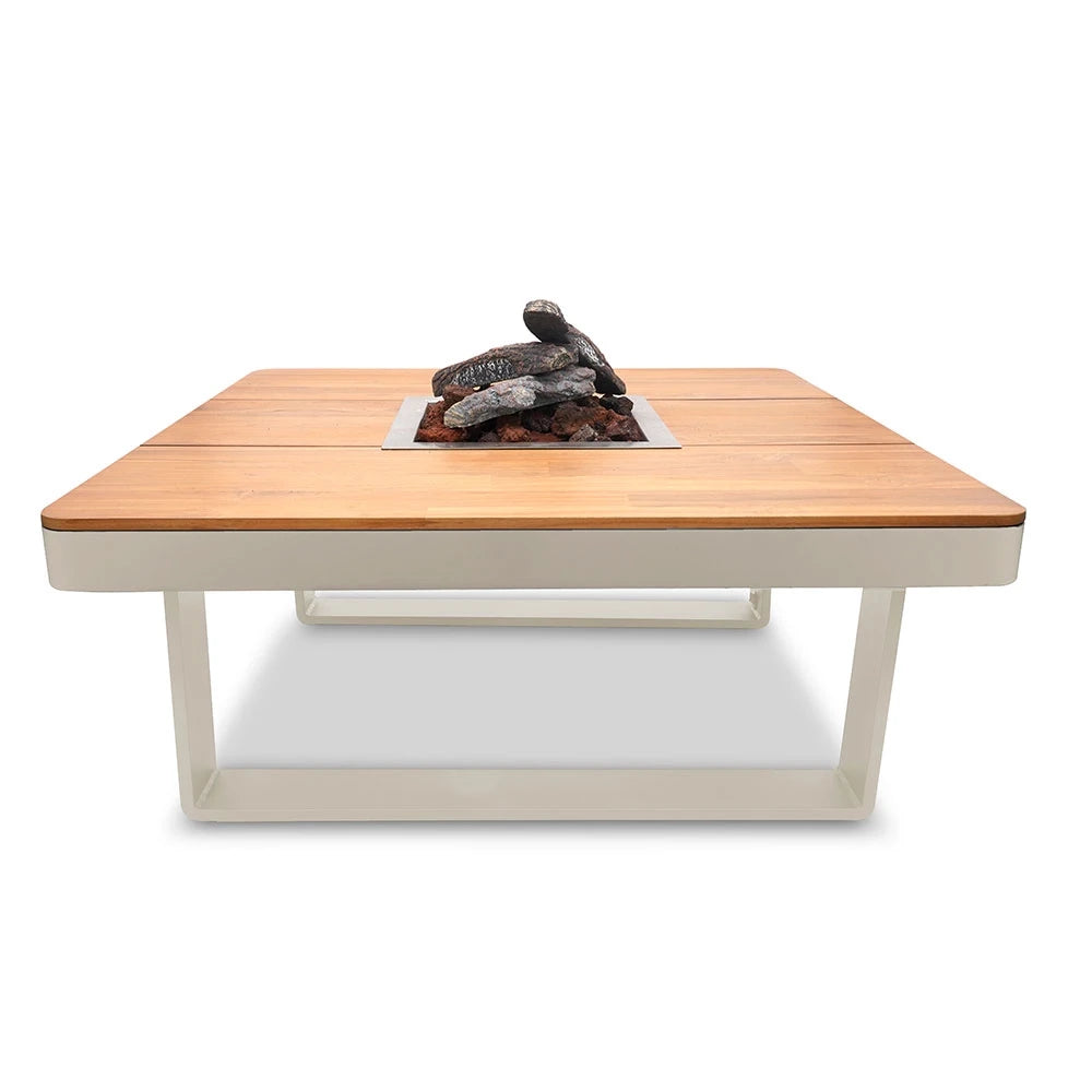 Horizon 95 Oyster Beige – firkantet gaspejs ildbord