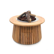 Lagune Round 60 Teak – Rund gaspejs ildbord