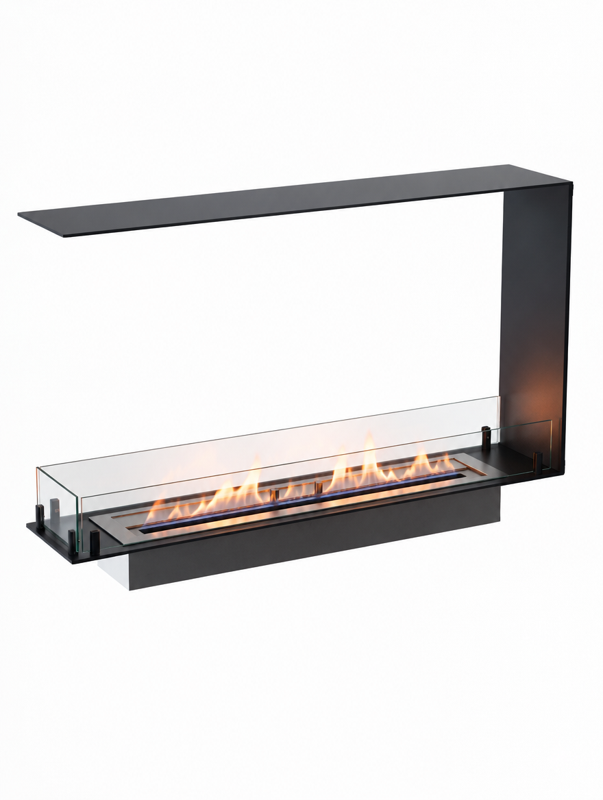 Foco Room Divider 1000 Slim with realistic lit ethanol flame
