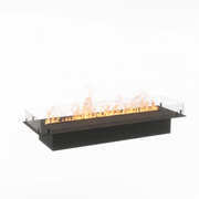 Foco Myst Free 1200 water vapour fireplace, studio shot with realistic Opti-myst flame effect