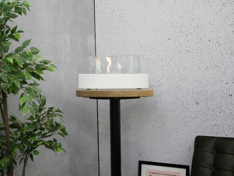 Oval bord biopejs - hvid