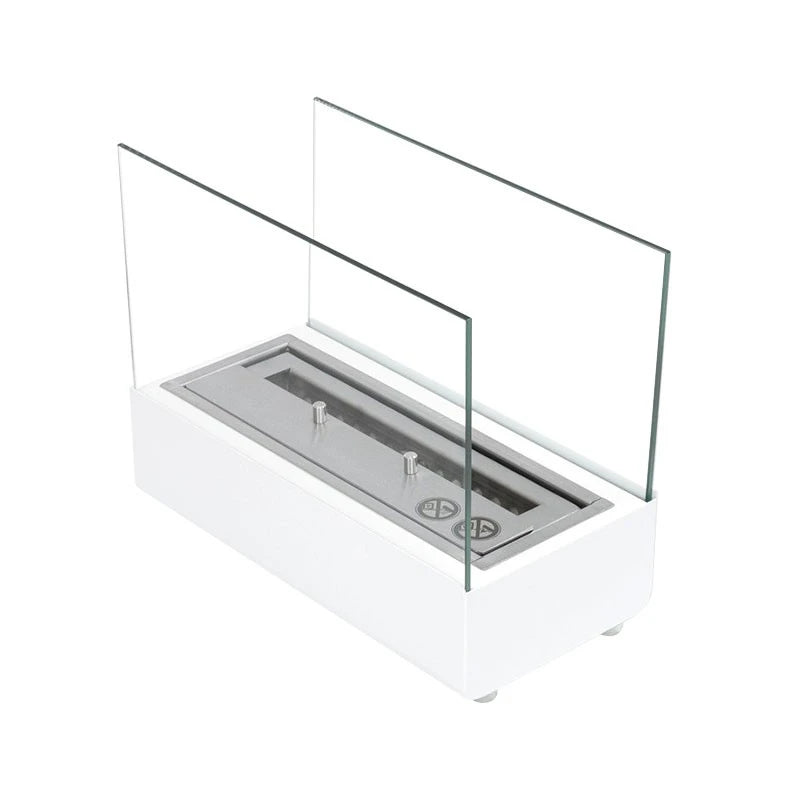 Bord biopejs med glas - Hvid