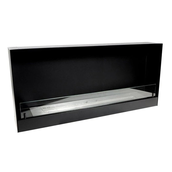 140 cm Black Built-in Bioethanol Fireplace