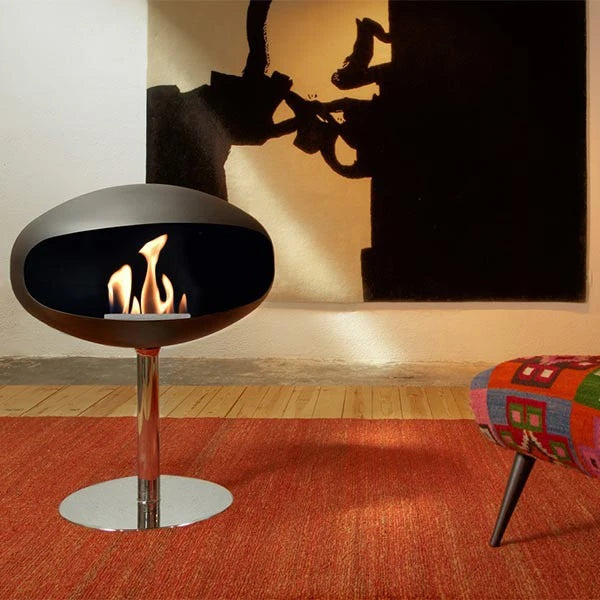 Cocoon Pedestal med stålfod - Sort