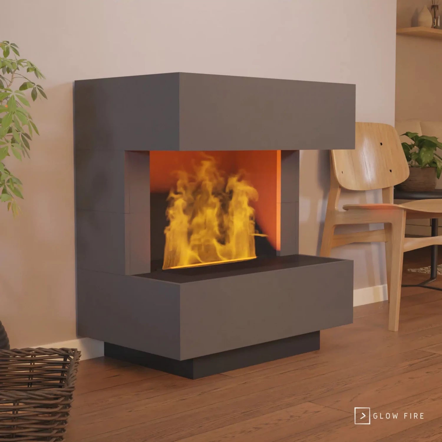 Kleist Grå - OMC 600 | Fritstående Vanddamppejs