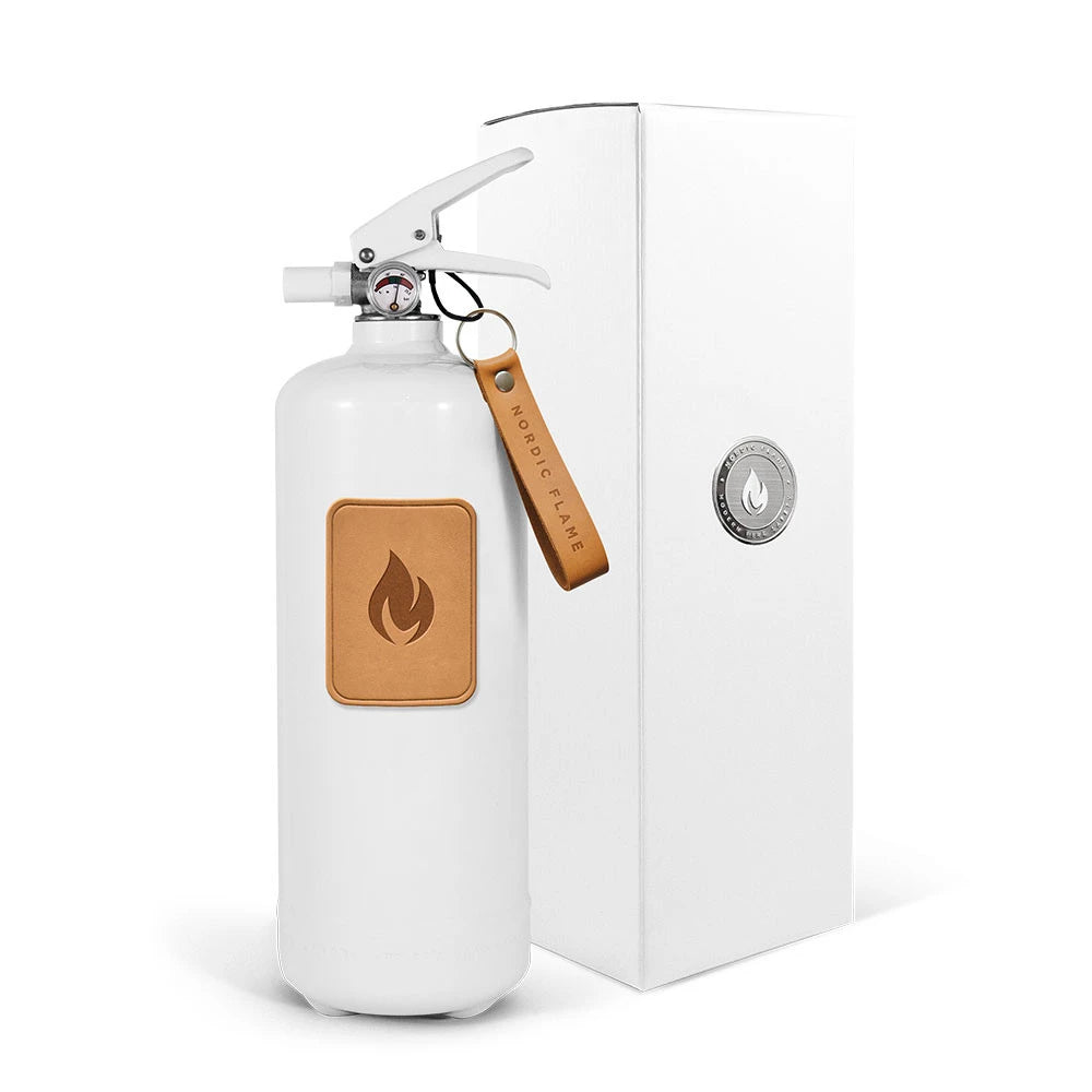 Hvid Brandslukker 2 kg - Lys Læder