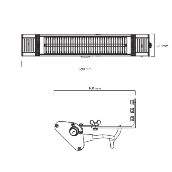 Terrassevarmer HEAT1 ECO Plus-line 2000W