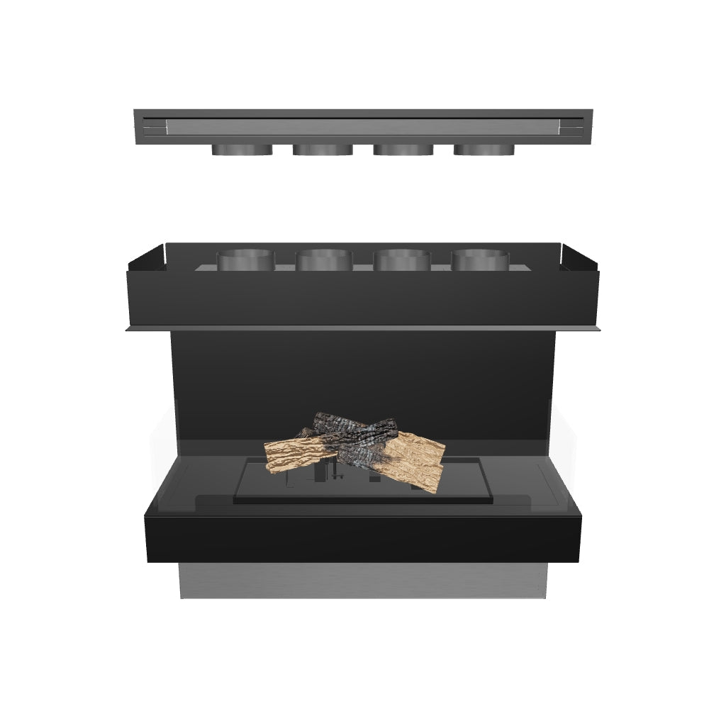 Flogs Box 1000 Tre-sidet (Indendørs ventilation) - Bioethanolpejs