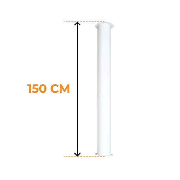 Toronto Rør Hvid 150 cm - Totallængde 190 cm
