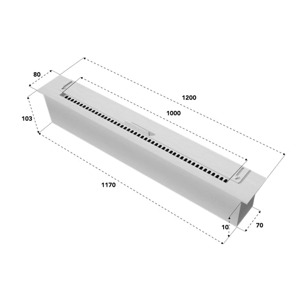 Slimline brandkar - 120 cm