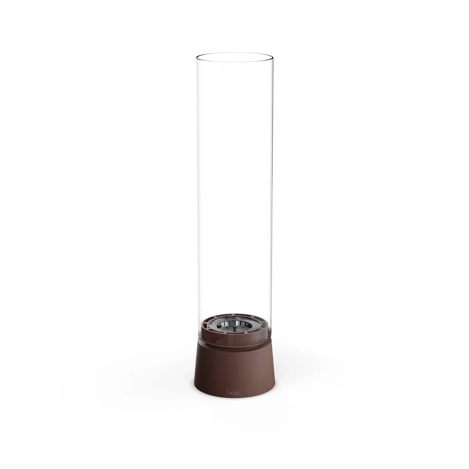 Höfats SPIN Air 1200 - Oxyde Red Tabletop Fireplace with Tall Cylindrical Glass