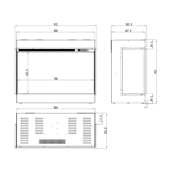Superb 3D 80 cm – Indbygningselpejs