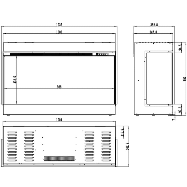 Superb 3D 100 cm – Indbygningselpejs