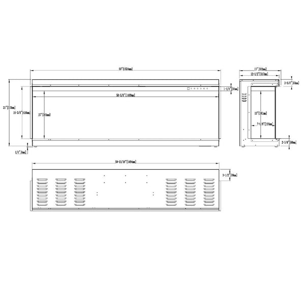 Superb 60 - 152 cm Indbygningselpejs
