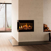 British Fires Ashlett Insert Black Edition built-in electric fireplace with Deluxe Real Logs