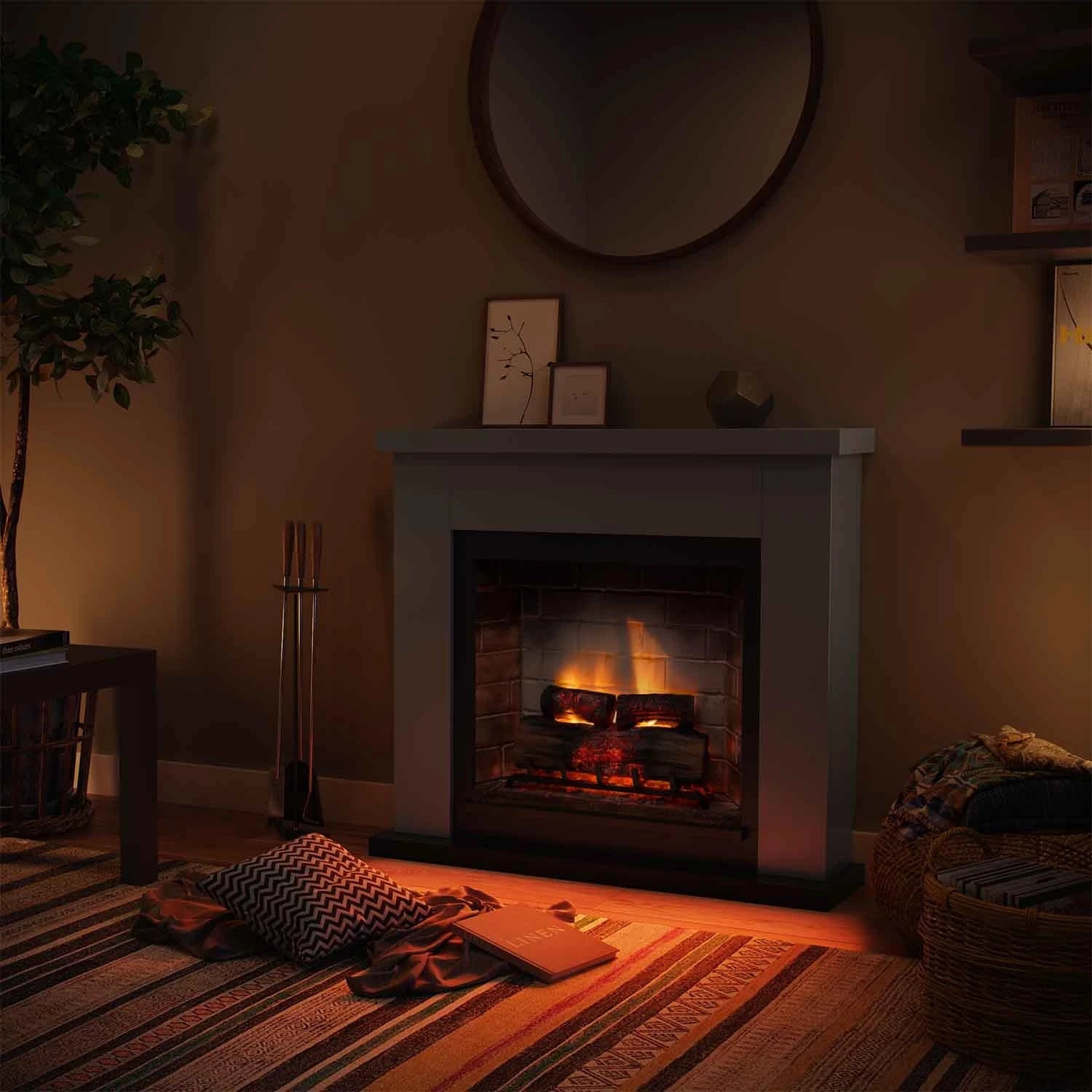 Frode Electric Fireplace - Grey