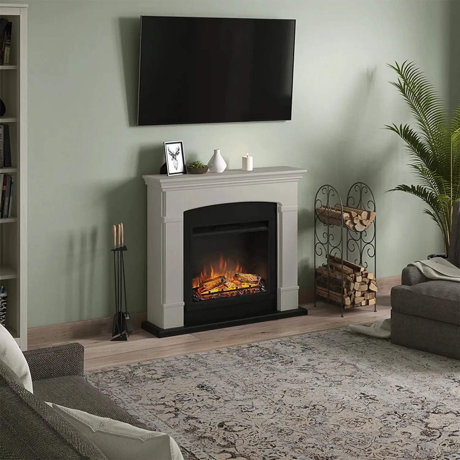 Helmi Beige Elektrisk Kamin