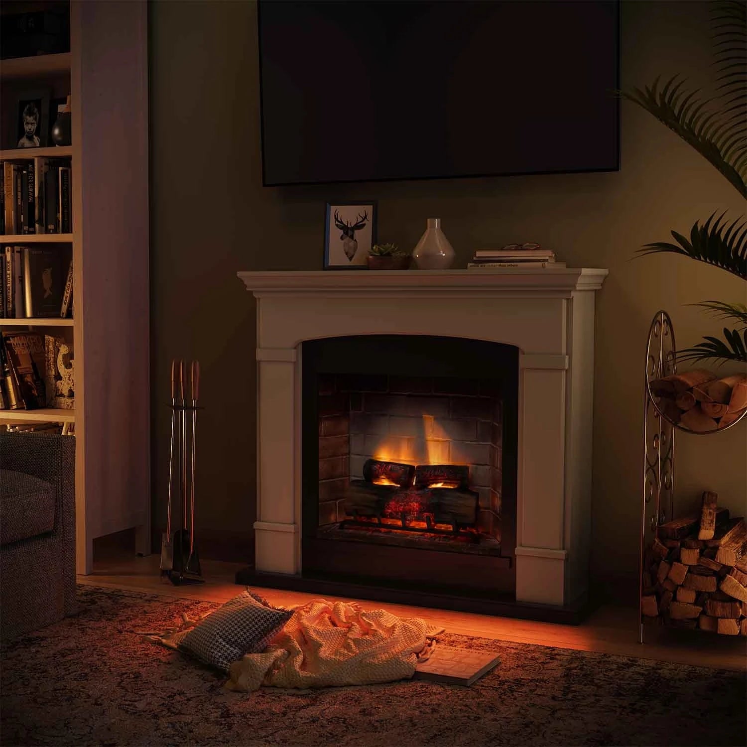 Helmi Beige Elektrisk Kamin