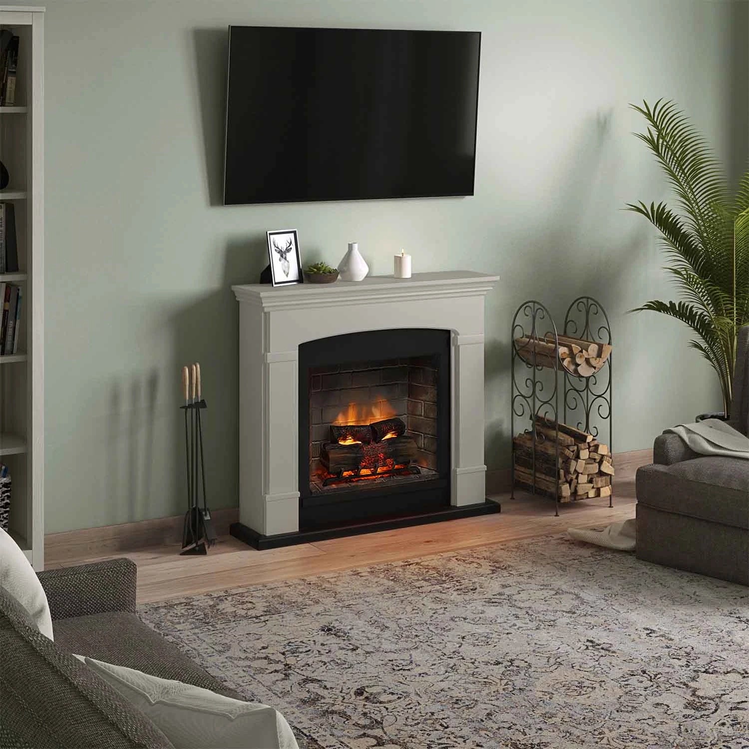 Helmi Beige Elektrisk Kamin