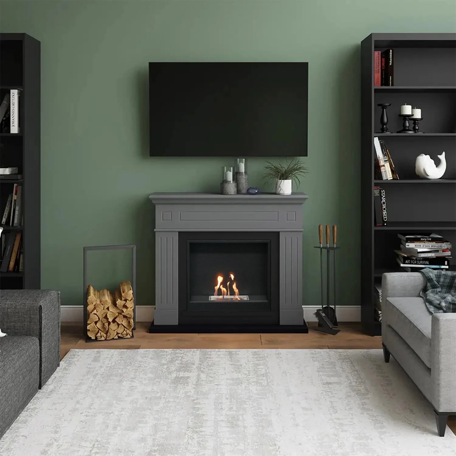 Larsen Bioethanol Fireplace - Grey