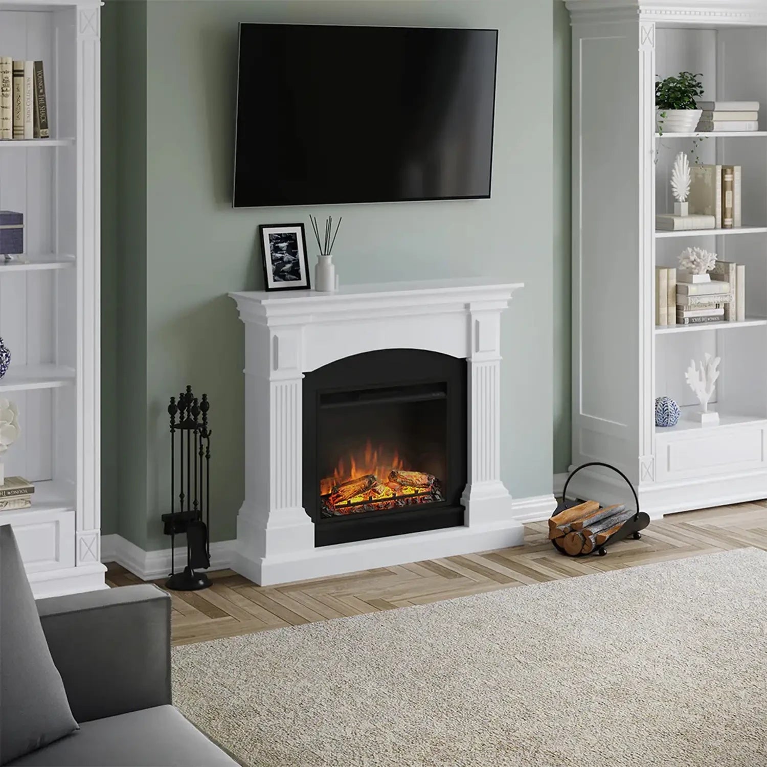 Magna Electric Fireplace - White