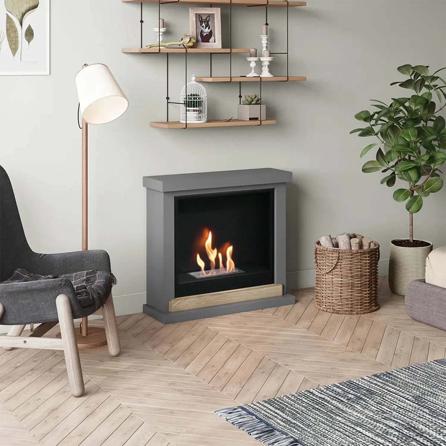 Hagen Grå Biopejs kamin