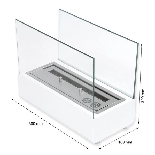 Bord biopejs med glas - Hvid